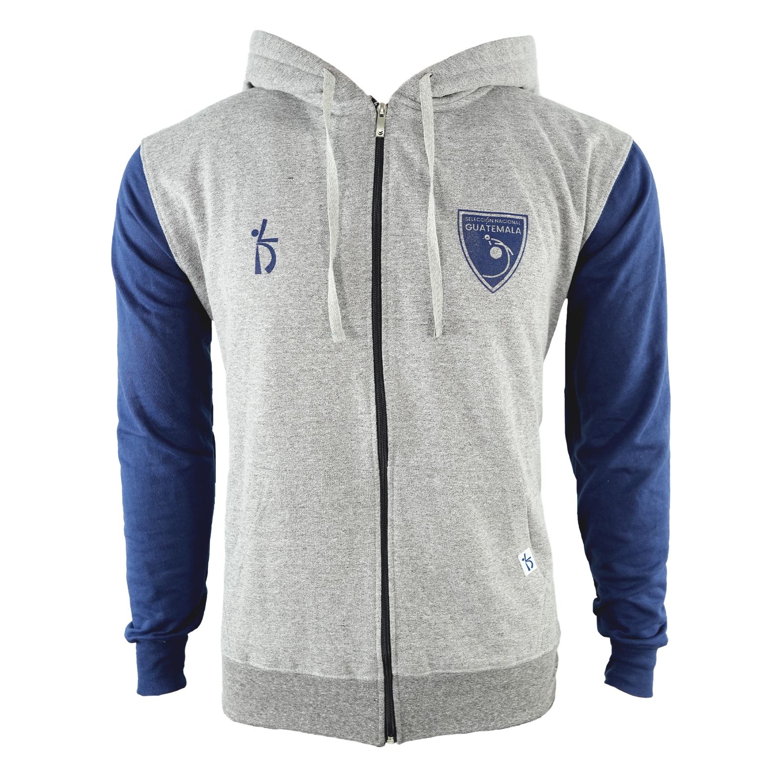 CHUMPA TIPO HOODIE CON ZIPPER LD GUATEMALA GRIS/AZUL - LD0106