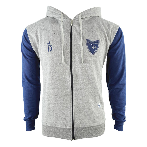 CHUMPA TIPO HOODIE CON ZIPPER LD GUATEMALA GRIS/AZUL - LD0106