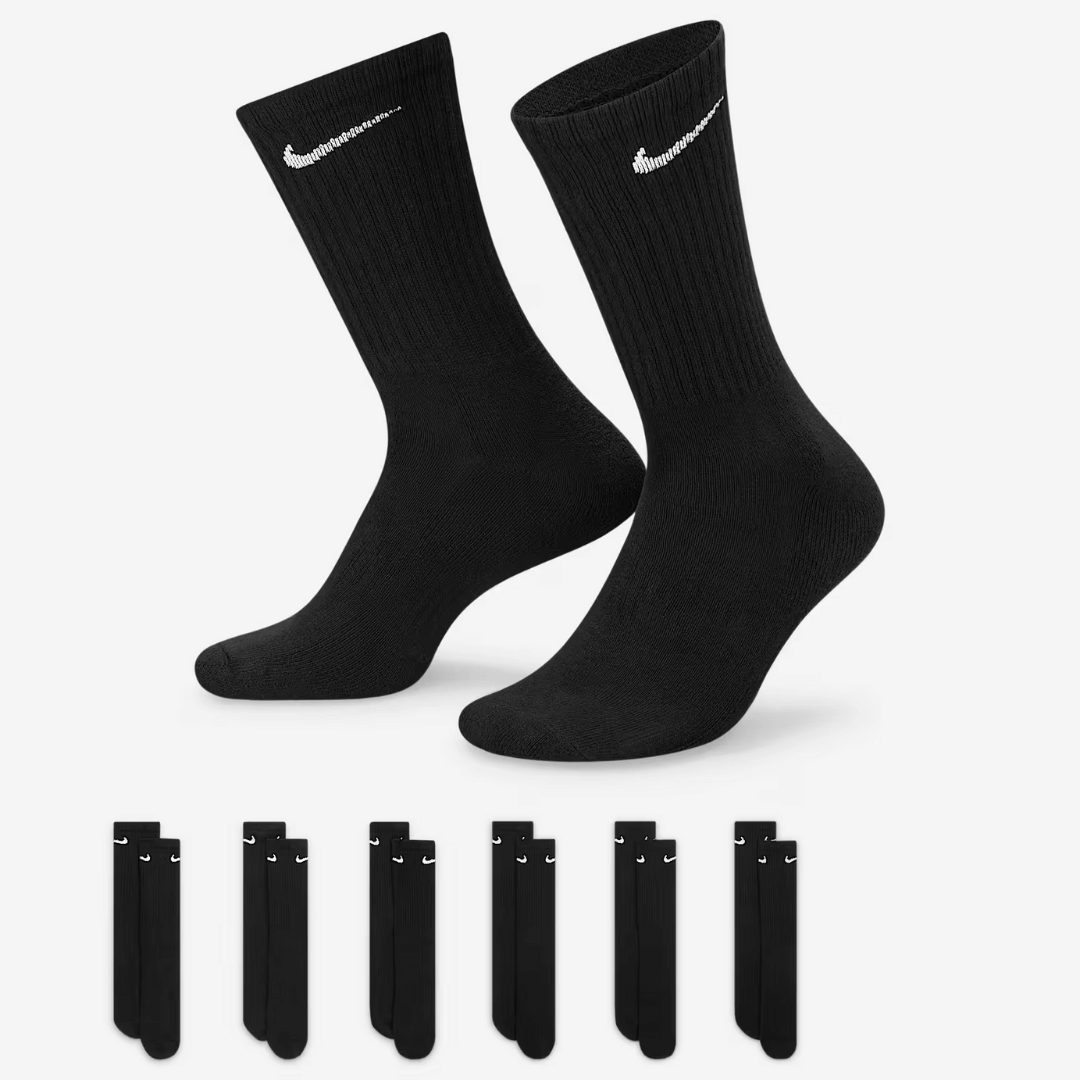 CALCETINES NIKE EVERYDAY CUSH CREW 6 PACK 'NEGRO' - SX7666010