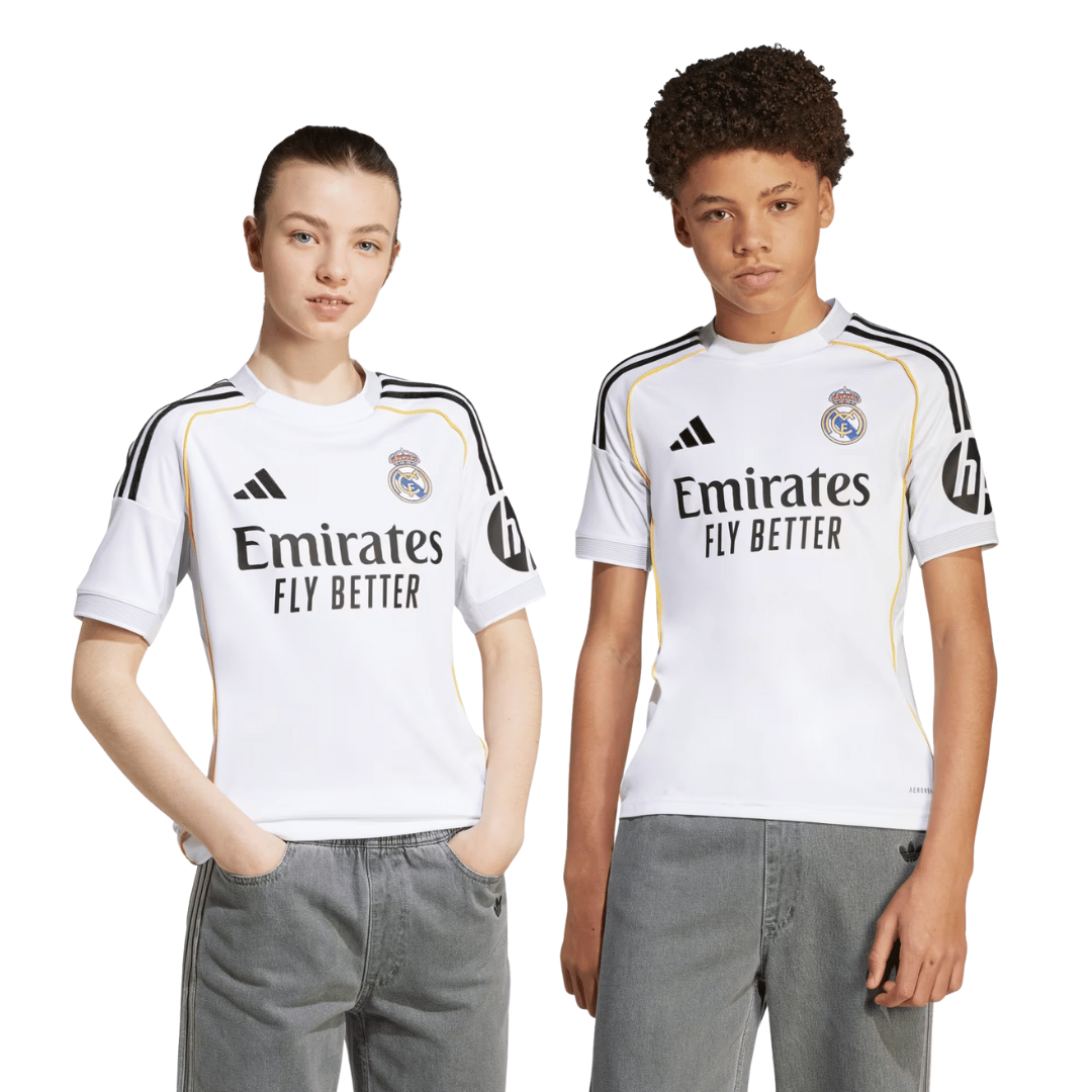 CAMISETA INFANTIL PERSONALIZADA ADIDAS REAL MADRID LOCAL 25/26 MBAPPE