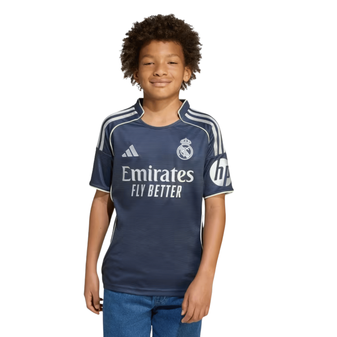 CAMISETA INFANTIL PERSONALIZADA ADIDAS REAL MADRID VISITANTE 25/26 VINI JR